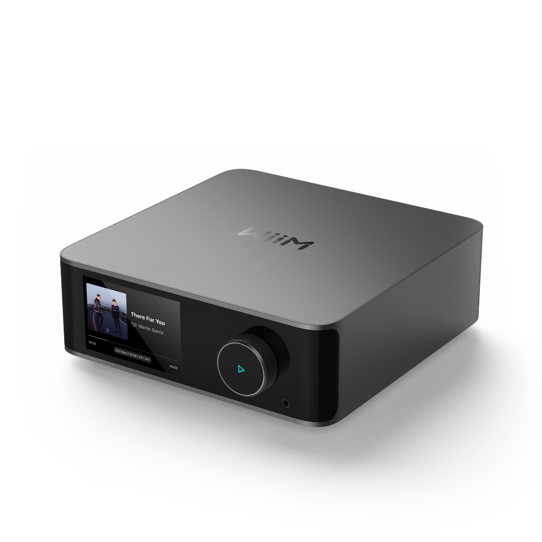 Front display of WiiM Ultra audio streamer
